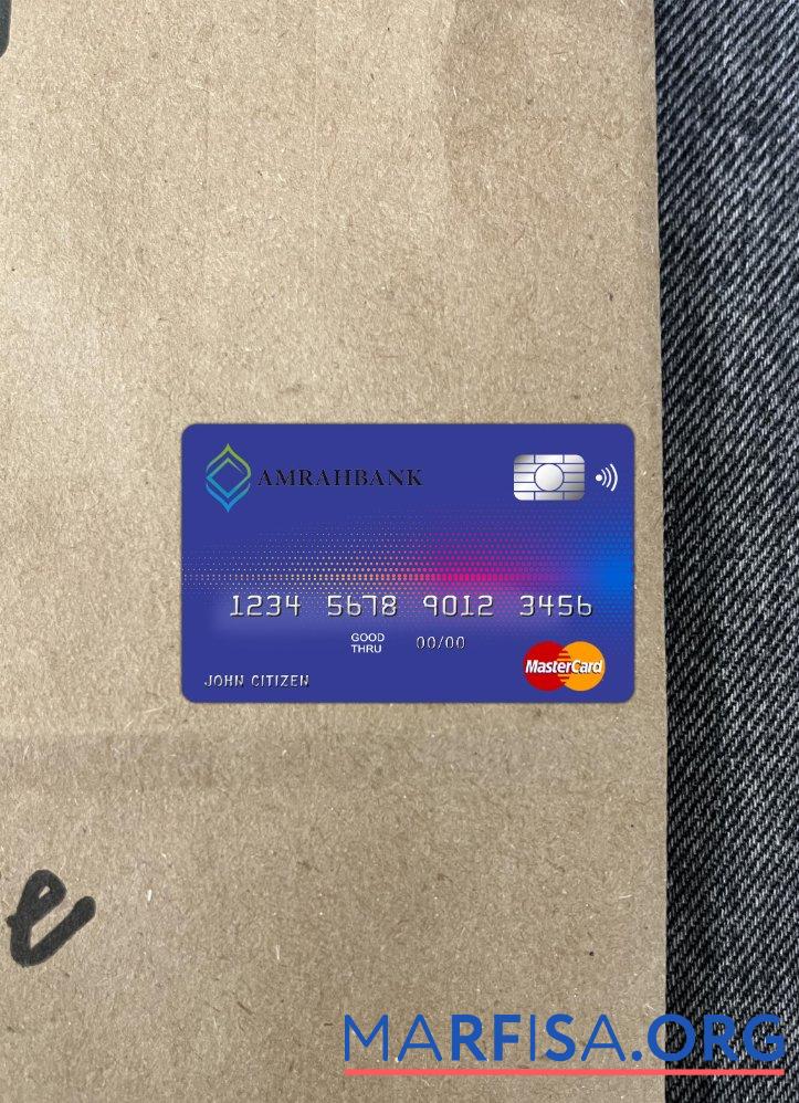 Downloadable Azerbaijan Amrahbank master card photolook front template